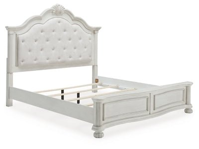 Montelaine King Upholstered Panel Bed - White Upholstered Bed modern furniture Contempo Furniture