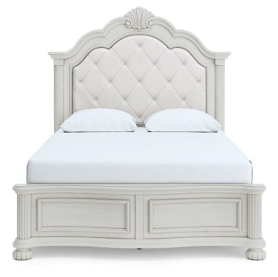 Montelaine Queen Upholstered Panel Bed - White Upholstered Bed modern furniture Contempo Furniture