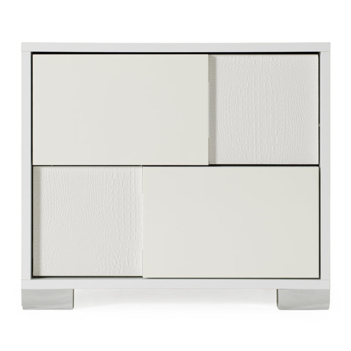 Monza Italian Modern White Nightstand