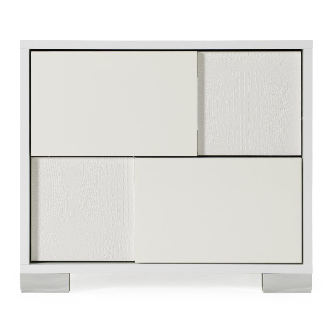 Monza Italian Modern White Nightstand
