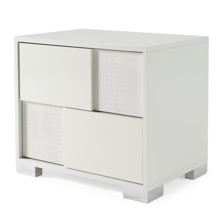 Monza Italian Modern White Nightstand