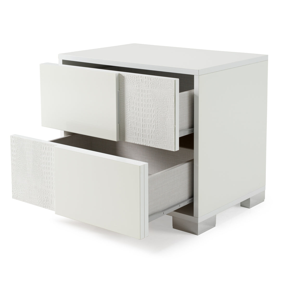 Monza Italian Modern White Nightstand