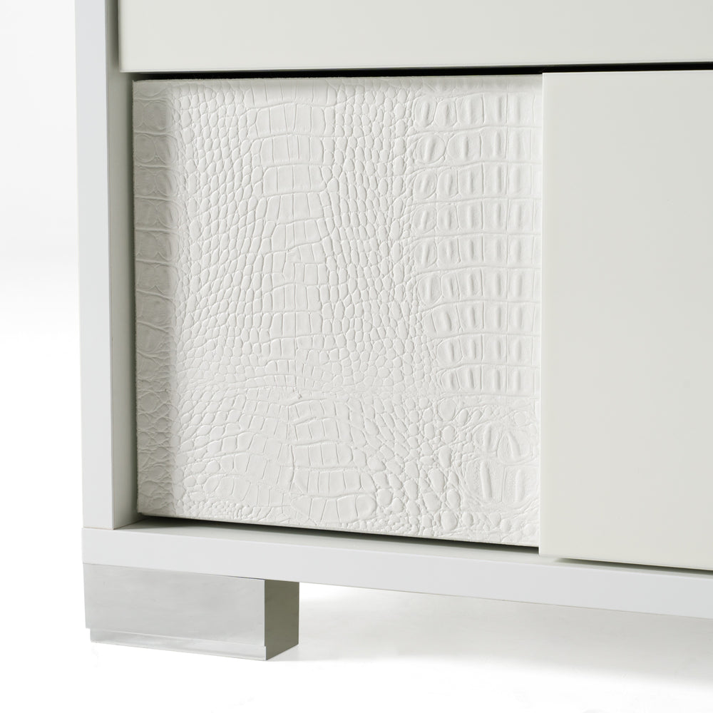 Monza Italian Modern White Nightstand - View 10
