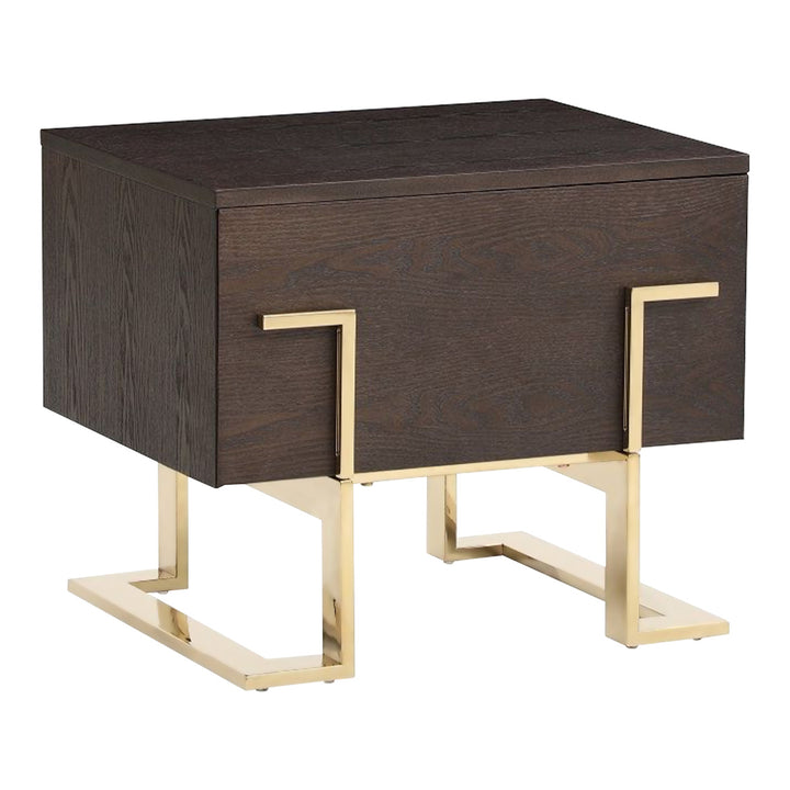 Moontide - Glam Beige Velvet and Brushed Brass Bedroom Set