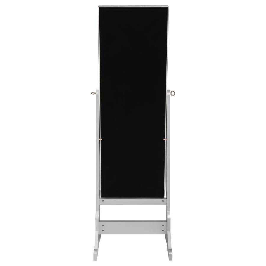 Moore - Cheval Mirror With Jewelry Storage - Silver Storage Mirror modern furniture Contempo Furniture