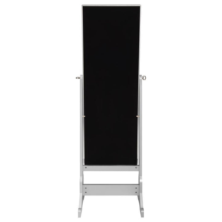 Moore - Cheval Mirror With Jewelry Storage - Silver Storage Mirror modern furniture Contempo Furniture