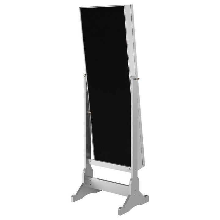 Moore - Cheval Mirror With Jewelry Storage - Silver Storage Mirror modern furniture Contempo Furniture