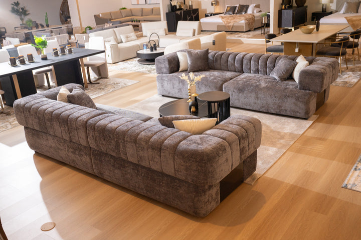 Moreno - Modern Grey Fabric 4-Seater Sofa