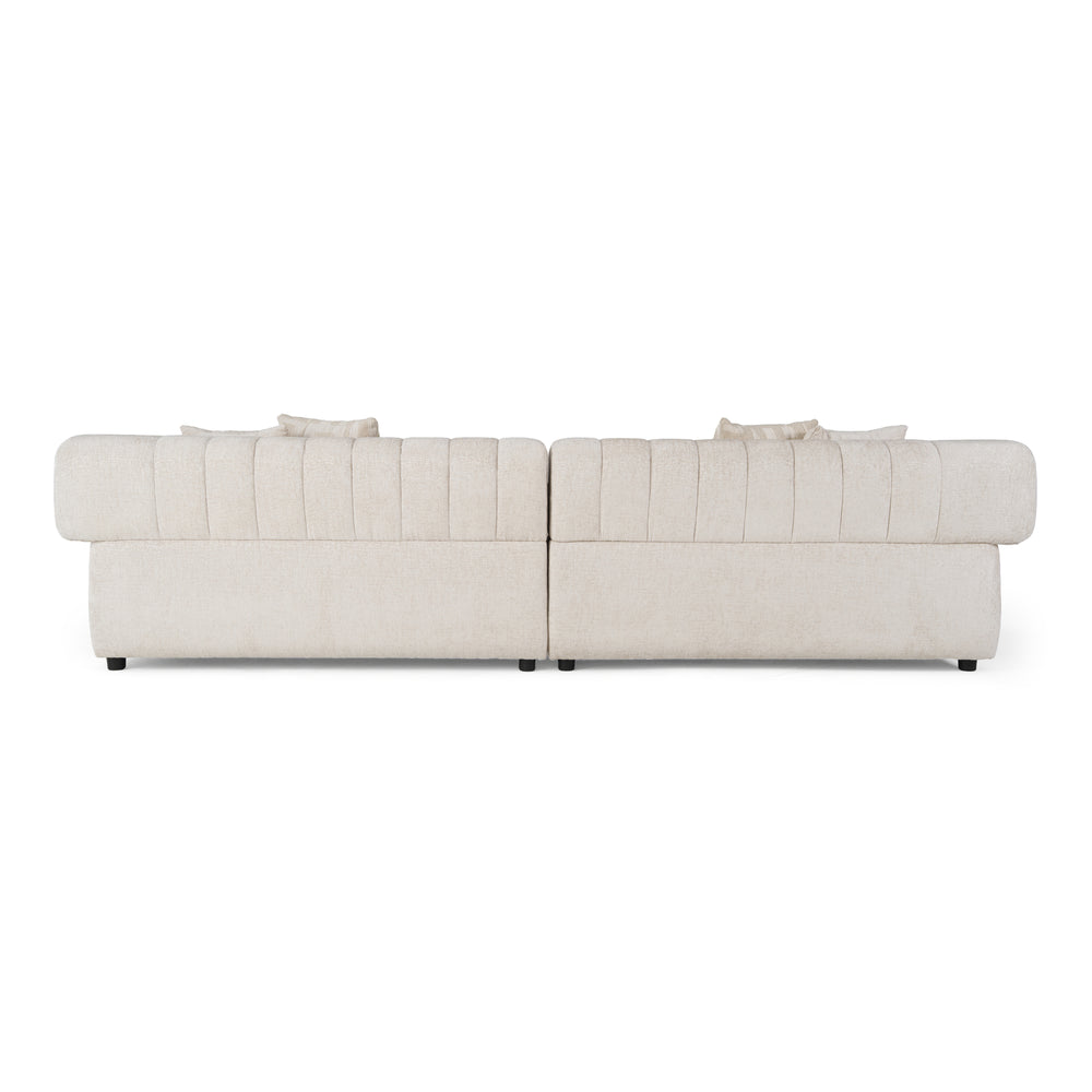 Moreno - Modern Ivory Beige Fabric 4-Seater Sofa
