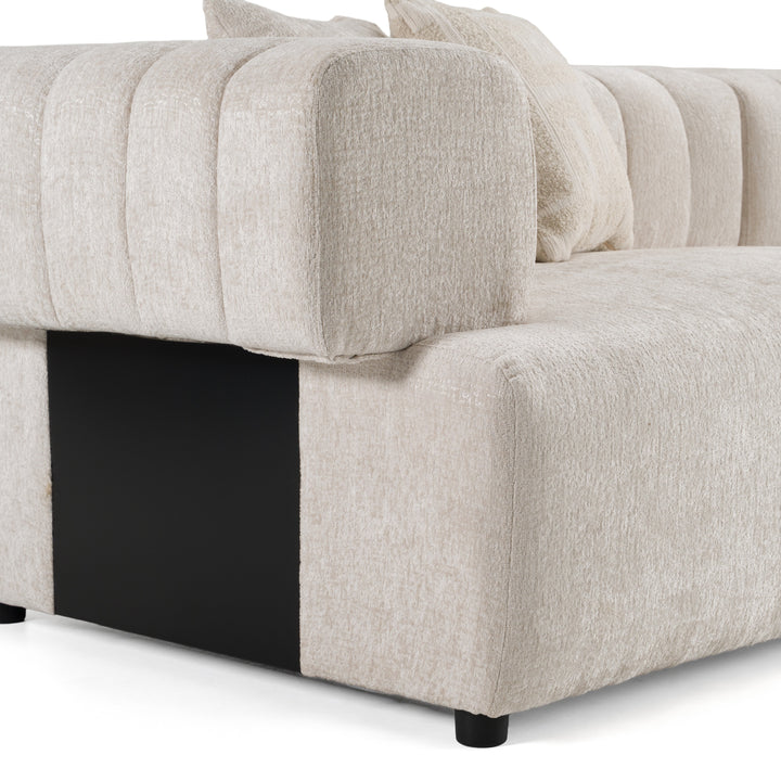 Moreno - Modern Ivory Beige Fabric 4-Seater Sofa