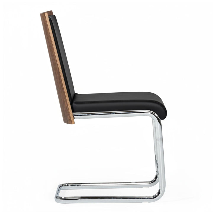 Morgan - Modern Black  and  Walnut Dining Chair 