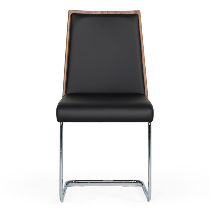 Morgan - Modern Black  and  Walnut Dining Chair 