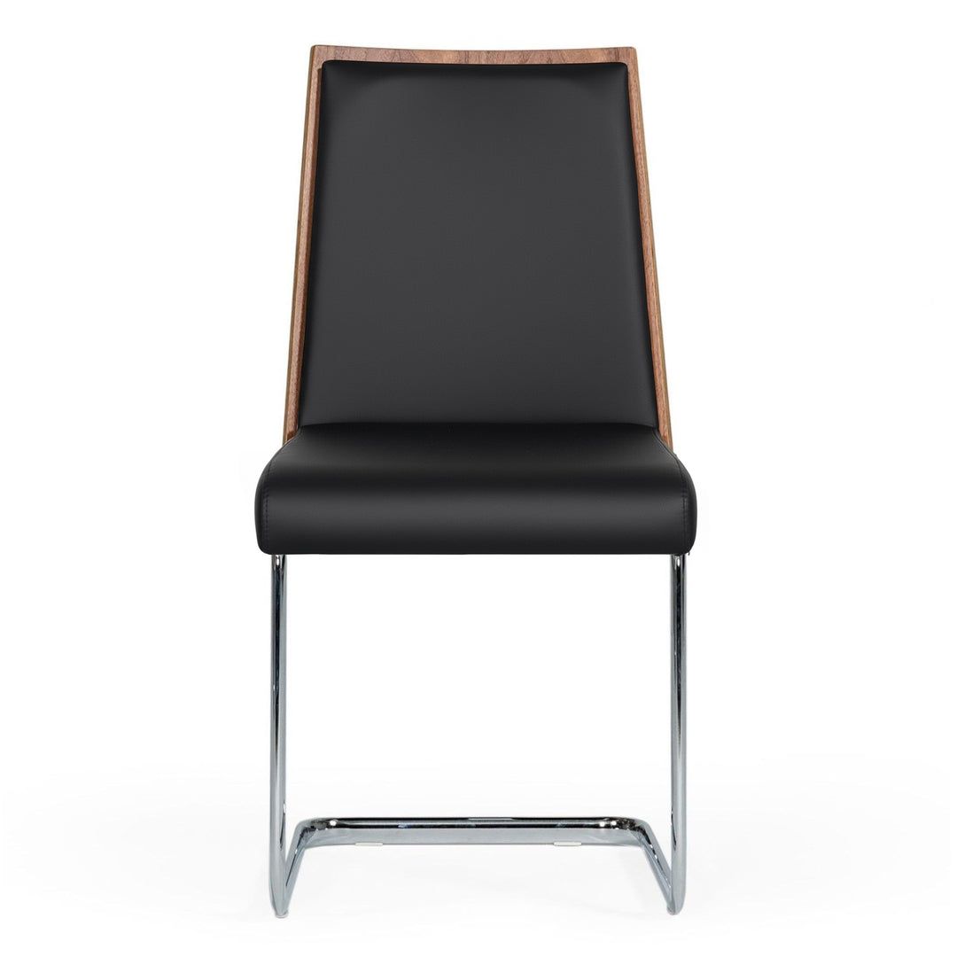 Morgan  Modern Black & Walnut Dining Chair (Set of 2)