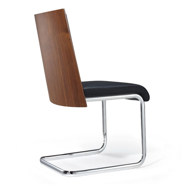 Morgan  Modern Black & Walnut Dining Chair (Set of 2)