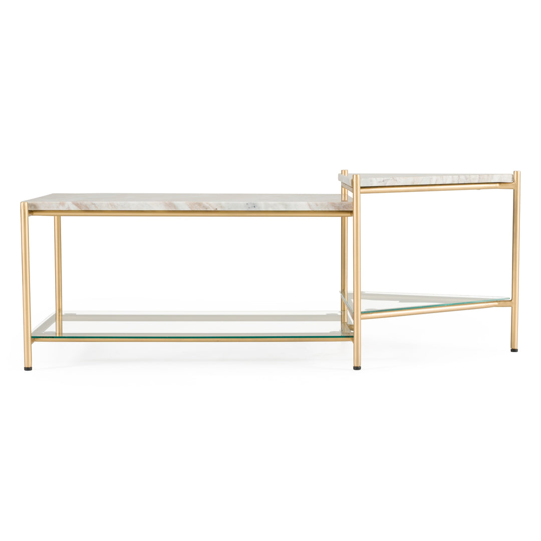 Mosk - Modern Marble + Glass + Brass Coffee Table