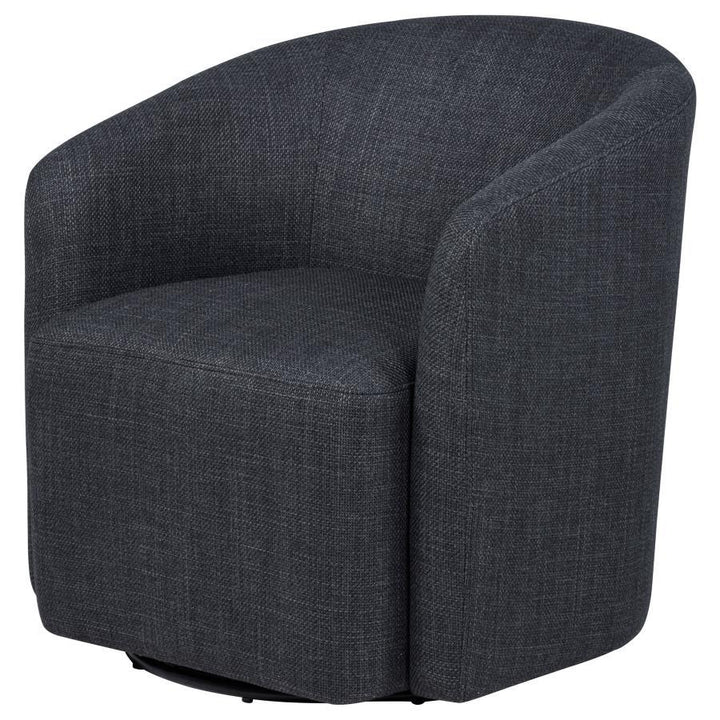 Mossbrook - Fabric Upholstered Swivel Accent Chair - Anthracite Swivel Chair modern furniture Contempo Furniture