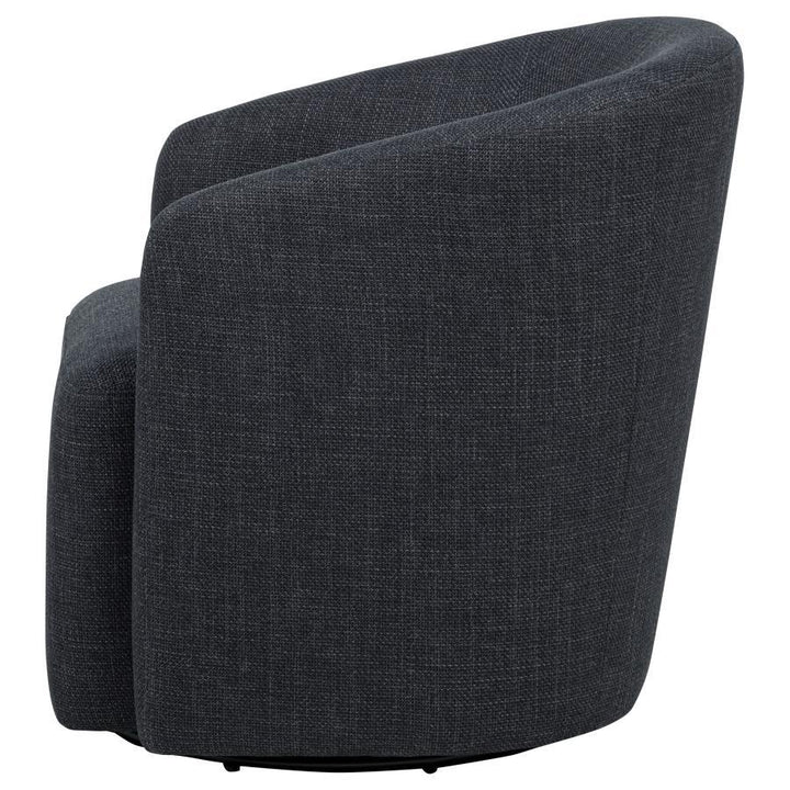 Mossbrook - Fabric Upholstered Swivel Accent Chair - Anthracite Swivel Chair modern furniture Contempo Furniture