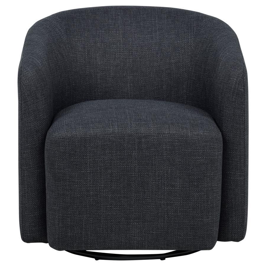 Mossbrook - Fabric Upholstered Swivel Accent Chair - Anthracite Swivel Chair modern furniture Contempo Furniture