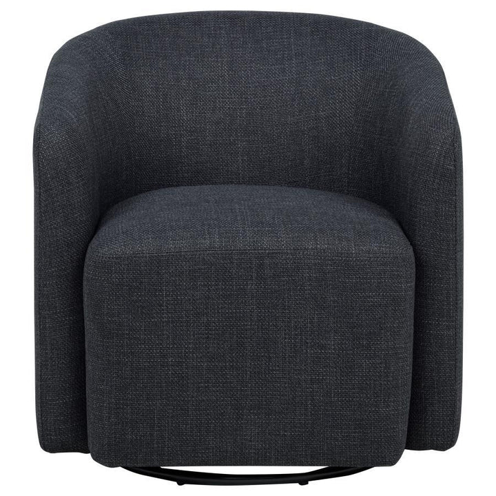 Mossbrook - Fabric Upholstered Swivel Accent Chair - Anthracite Swivel Chair modern furniture Contempo Furniture