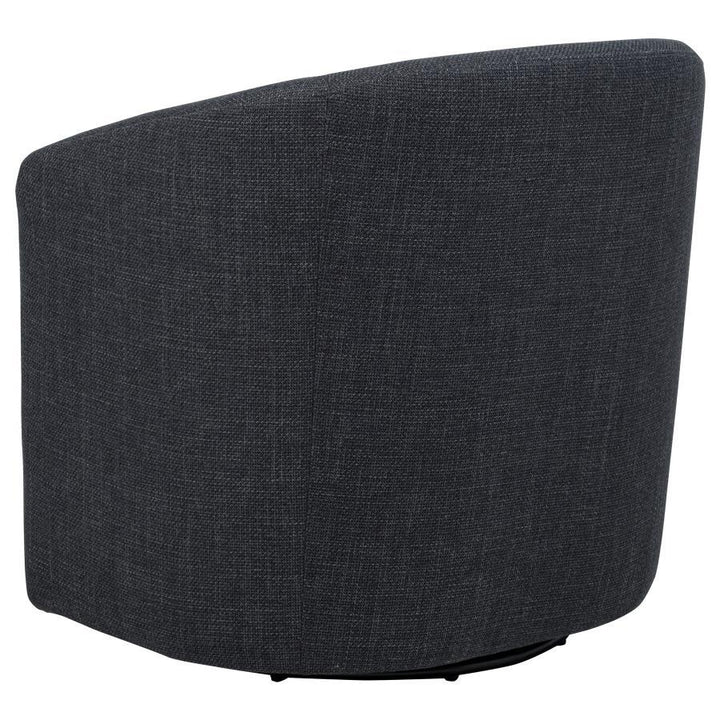 Mossbrook - Fabric Upholstered Swivel Accent Chair - Anthracite Swivel Chair modern furniture Contempo Furniture