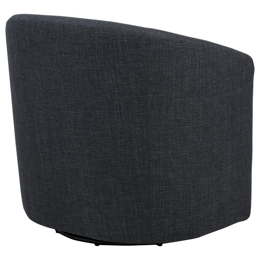 Mossbrook - Fabric Upholstered Swivel Accent Chair - Anthracite Swivel Chair modern furniture Contempo Furniture