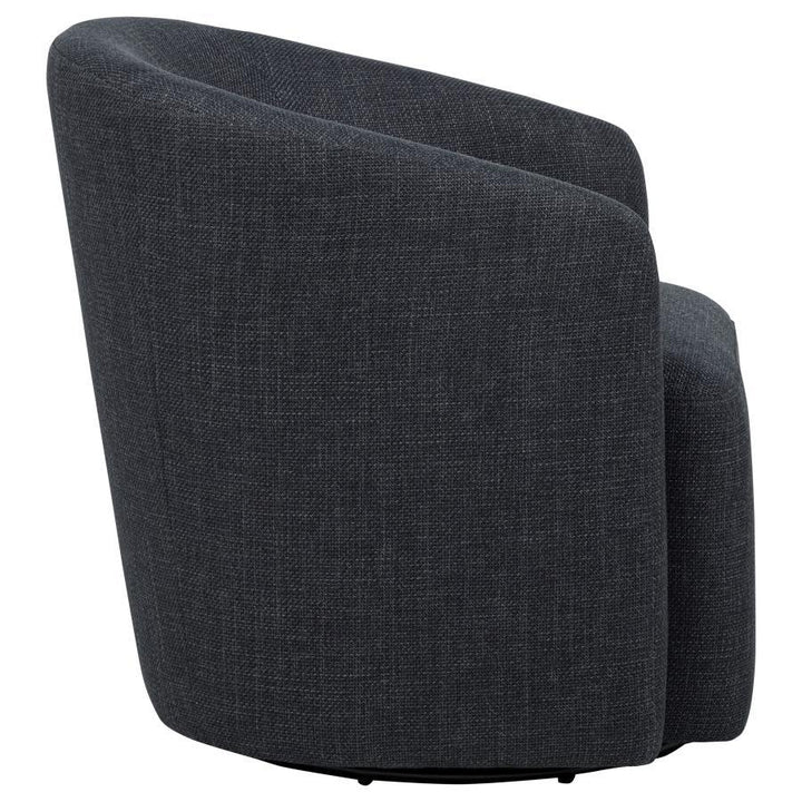Mossbrook - Fabric Upholstered Swivel Accent Chair - Anthracite Swivel Chair modern furniture Contempo Furniture