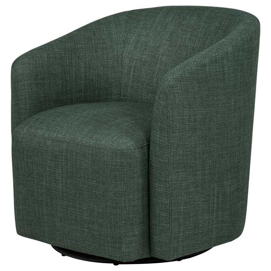 Mossbrook - Fabric Upholstered Swivel Accent Chair - Green Swivel Chair modern furniture Contempo Furniture