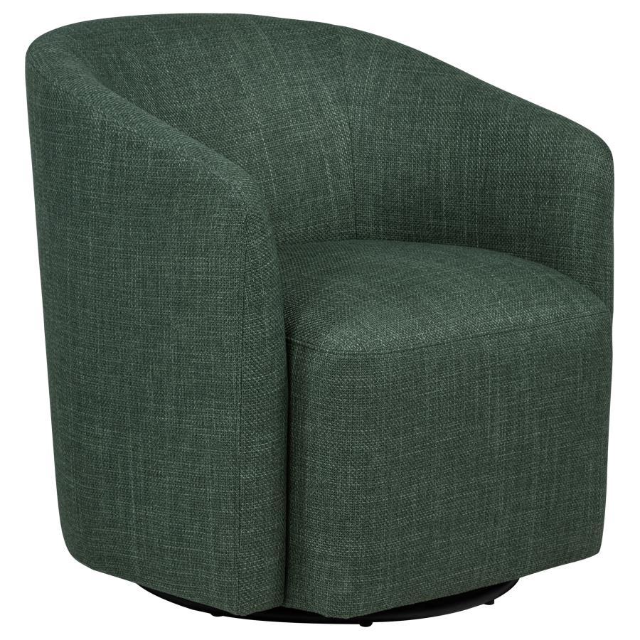 Mossbrook - Fabric Upholstered Swivel Accent Chair - Green Swivel Chair modern furniture Contempo Furniture