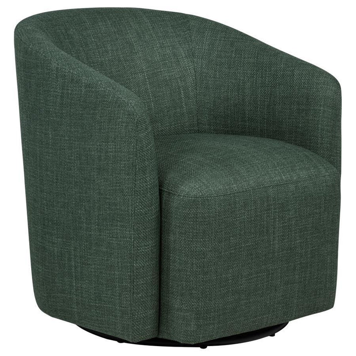Mossbrook - Fabric Upholstered Swivel Accent Chair - Green Swivel Chair modern furniture Contempo Furniture