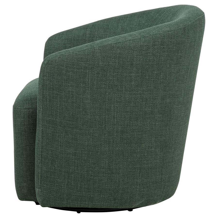 Mossbrook - Fabric Upholstered Swivel Accent Chair - Green Swivel Chair modern furniture Contempo Furniture