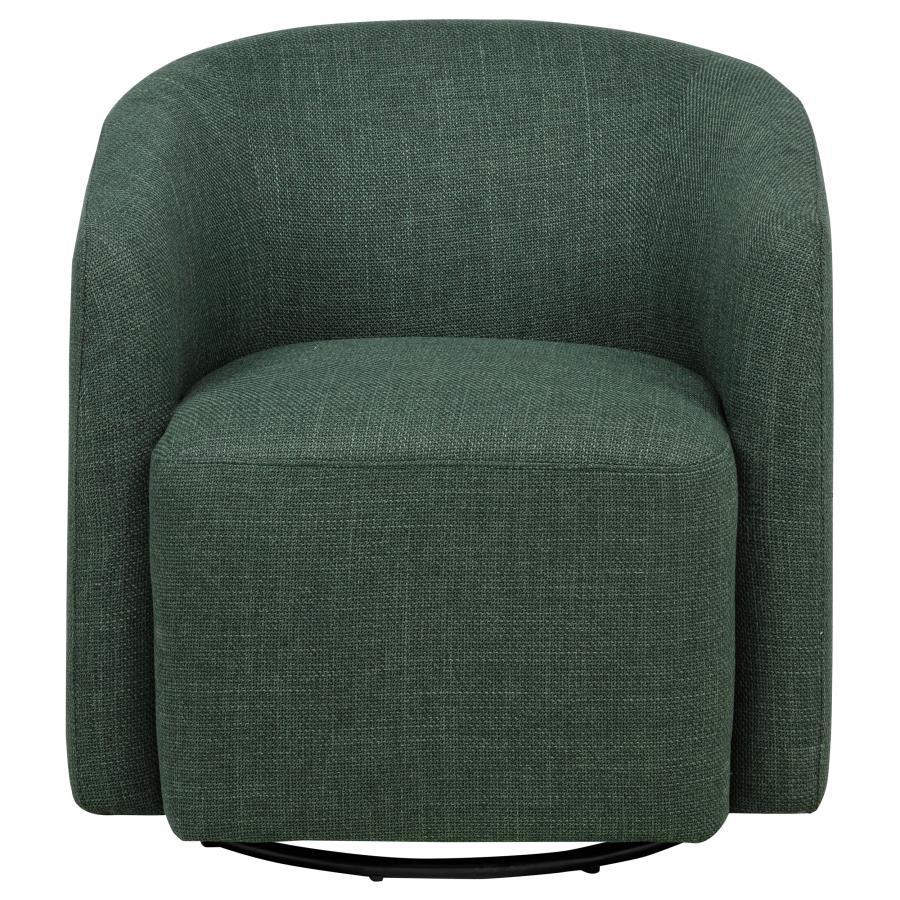 Mossbrook - Fabric Upholstered Swivel Accent Chair - Green Swivel Chair modern furniture Contempo Furniture