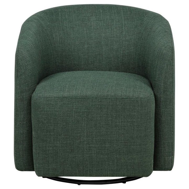 Mossbrook - Fabric Upholstered Swivel Accent Chair - Green Swivel Chair modern furniture Contempo Furniture