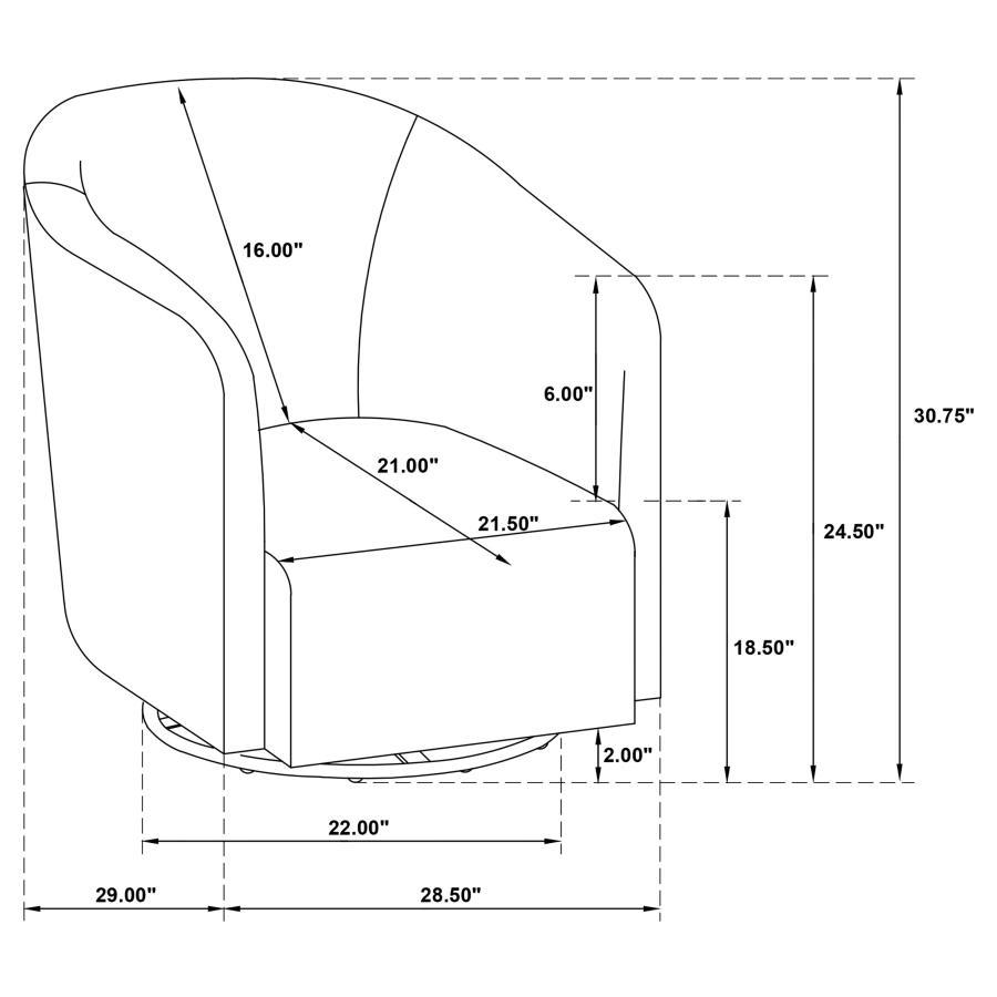 Mossbrook - Fabric Upholstered Swivel Accent Chair - Green Swivel Chair modern furniture Contempo Furniture