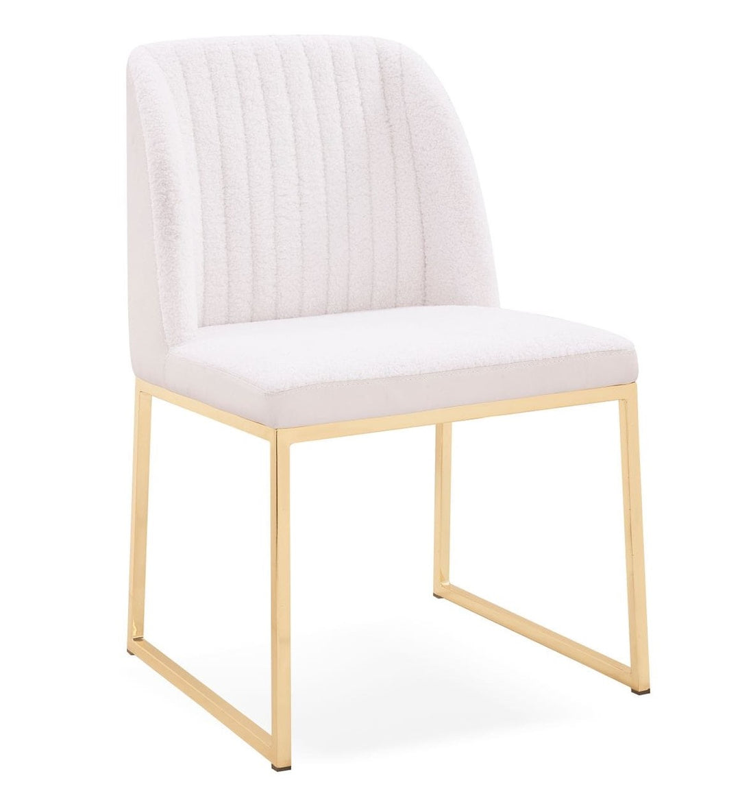 Muir - Modern White Sherpa Dining Chair (Set of 2)