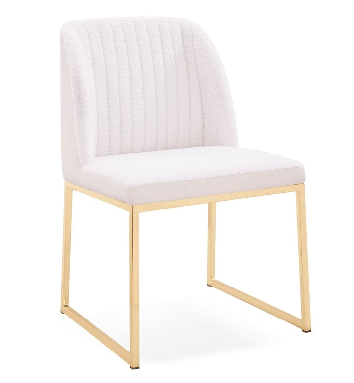 Muir - Modern White Sherpa Dining Chair 