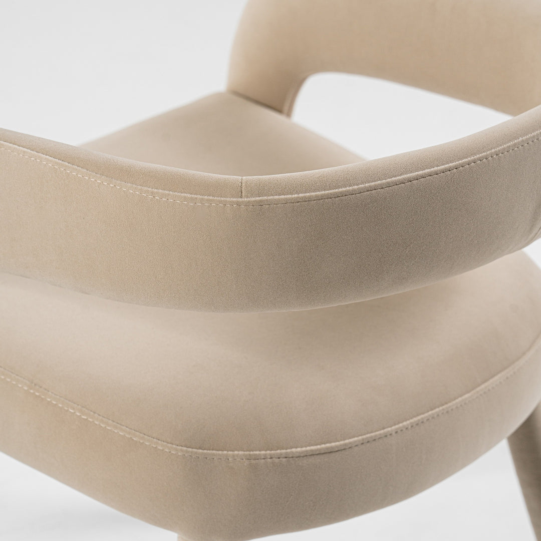Mundra - Modern Beige Fabric Dining Chair