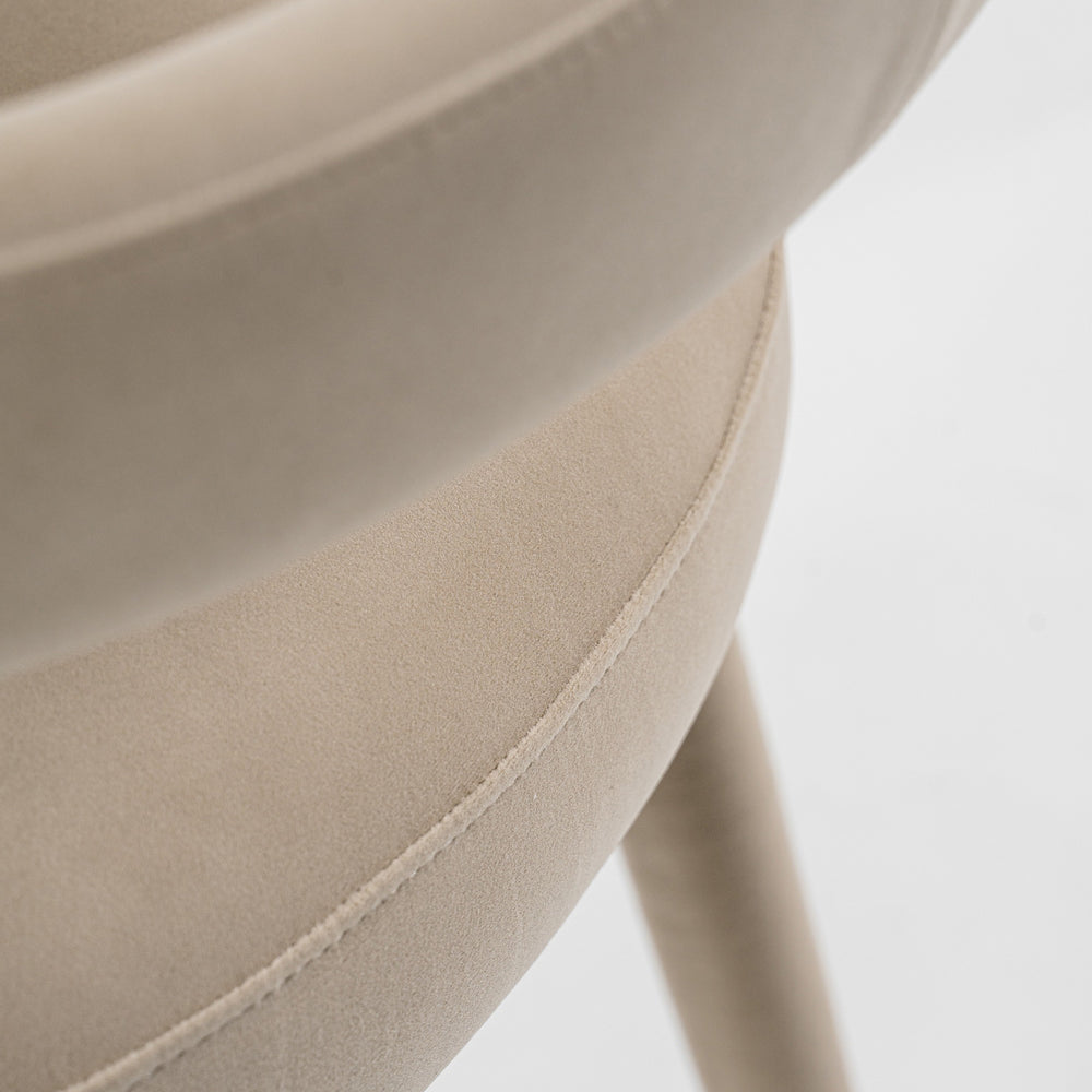 Mundra - Modern Beige Fabric Dining Chair - View 15