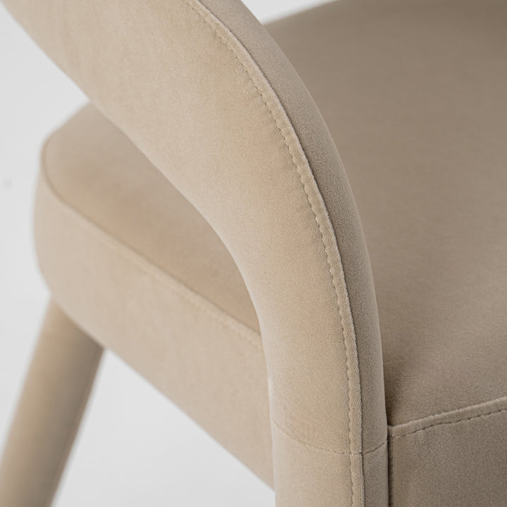 Mundra - Modern Beige Fabric Dining Chair