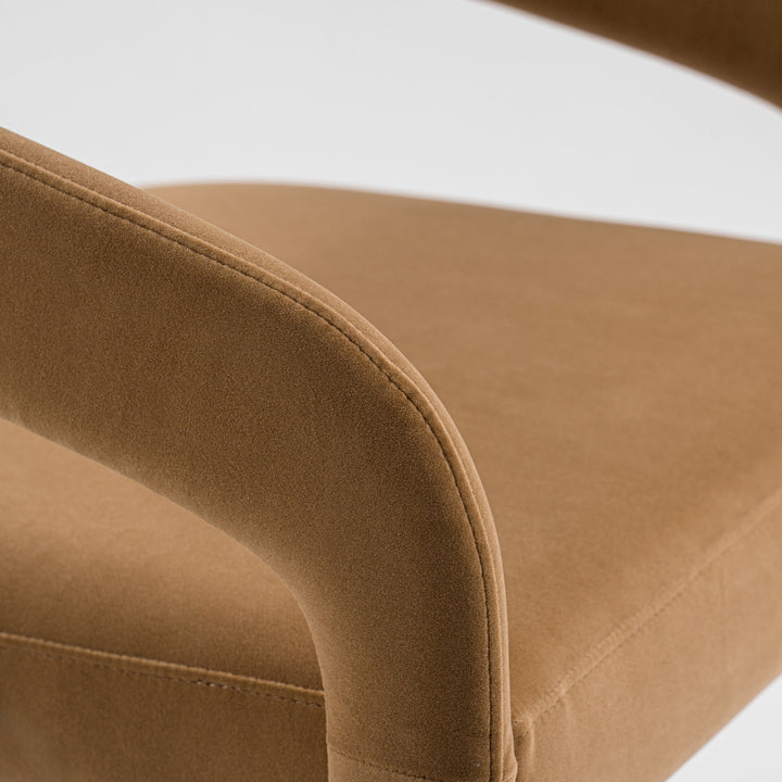 Mundra - Modern Tan Fabric Dining Chair