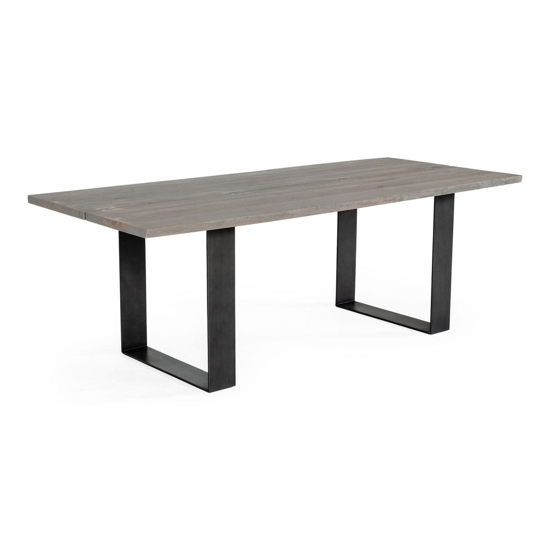 Murphy - Modern Grey Aged Oak & Black Metal Dining Table