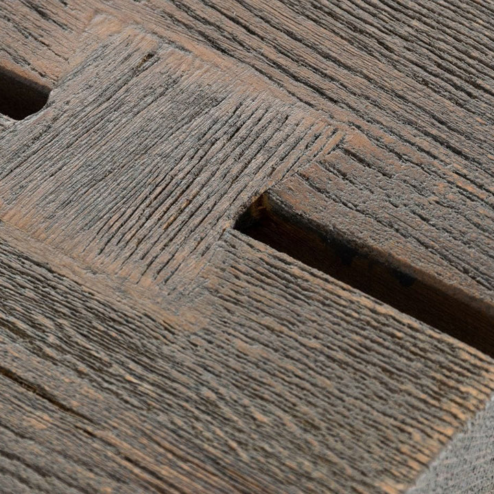 Murphy - Modern Grey Aged Oak &amp; Black Metal Dining Table