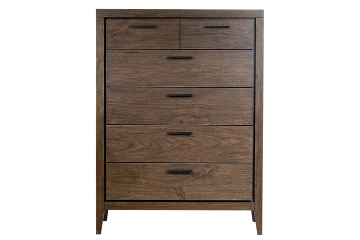 Modus Furniture Lwy684A Boracay Five Drawer Walnut Chest In Wild Oats Brown 2024