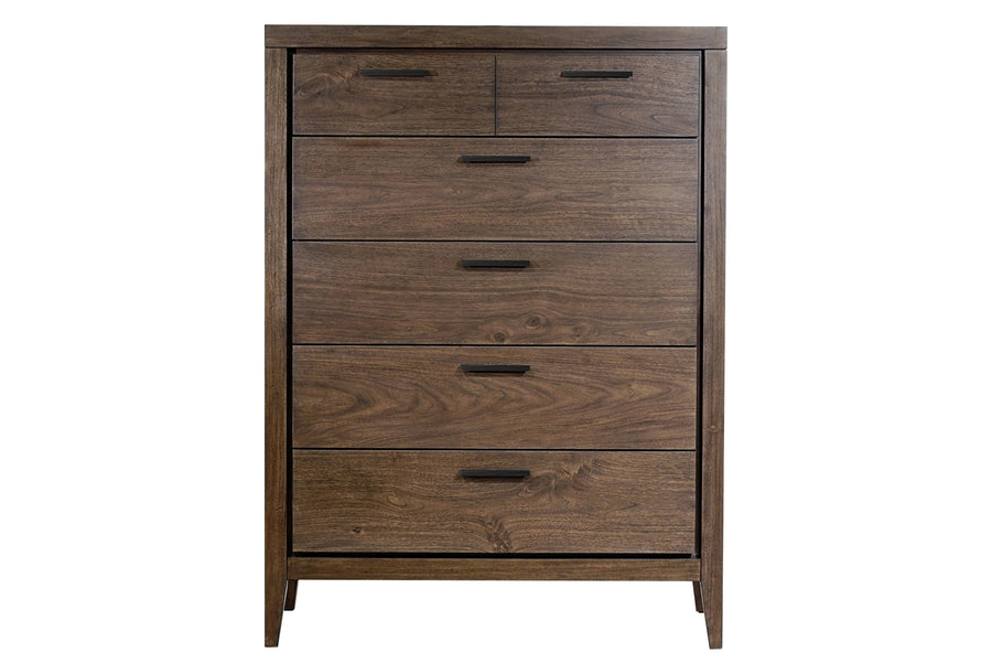 Modus Furniture Lwy684A Boracay Five Drawer Walnut Chest In Wild Oats Brown 2024