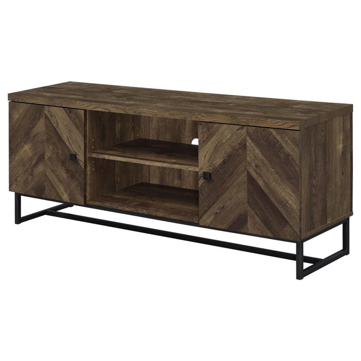 Myles - 2 Door Engineered Wood TV Stand - Rustic Oak TV Stand modern furniture Contempo Furniture