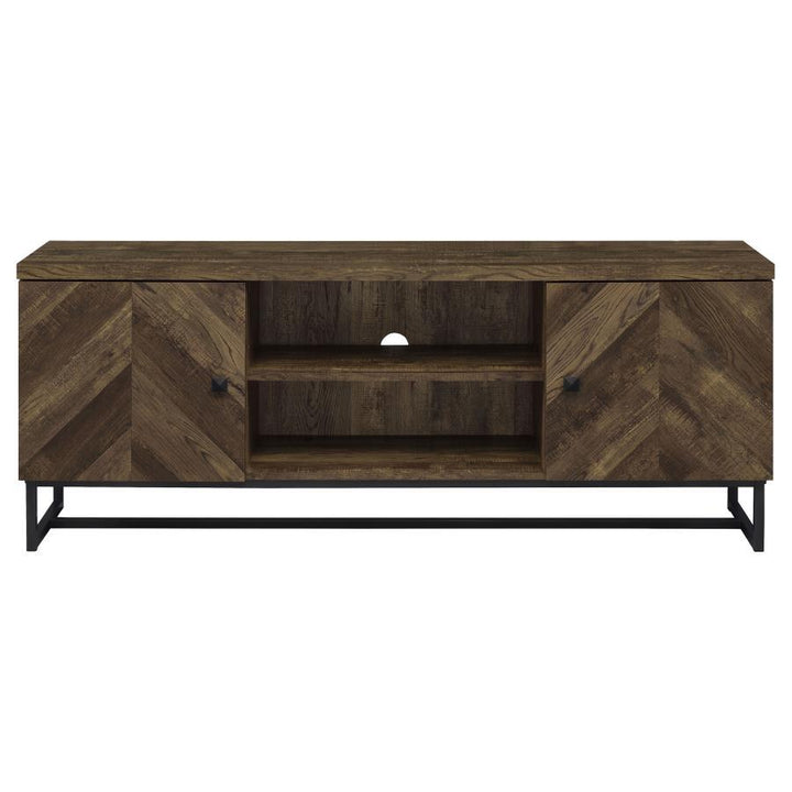 Myles - 2 Door Engineered Wood TV Stand - Rustic Oak TV Stand modern furniture Contempo Furniture