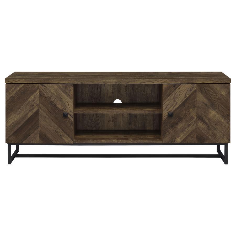 Myles - 2 Door Engineered Wood TV Stand - Rustic Oak TV Stand modern furniture Contempo Furniture
