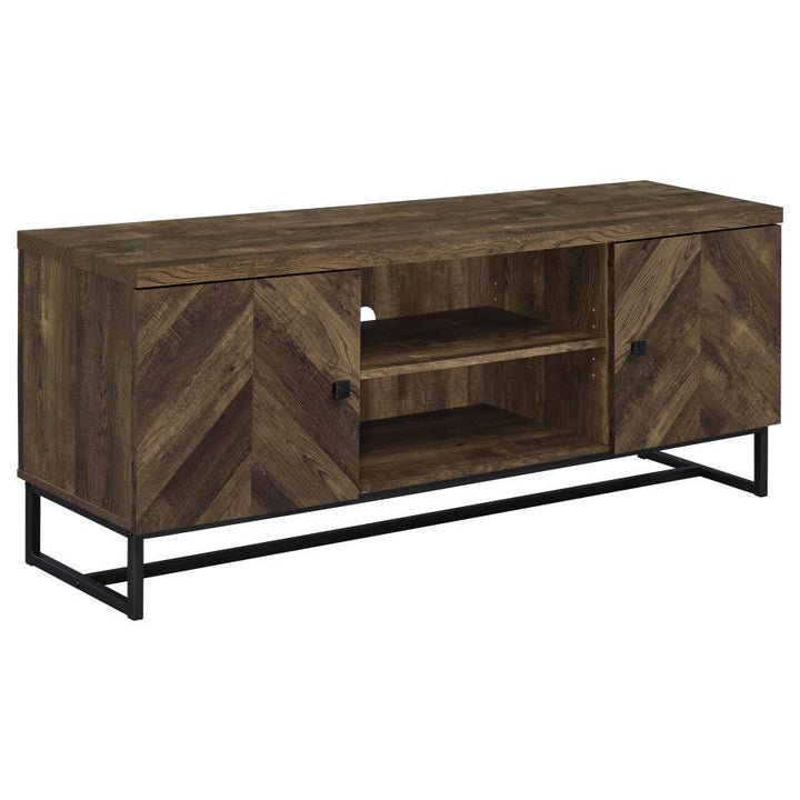 Myles - 2 Door Engineered Wood TV Stand - Rustic Oak TV Stand modern furniture Contempo Furniture