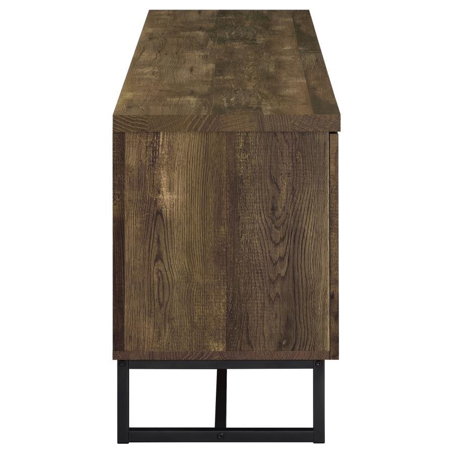Myles - 2 Door Engineered Wood TV Stand - Rustic Oak TV Stand modern furniture Contempo Furniture