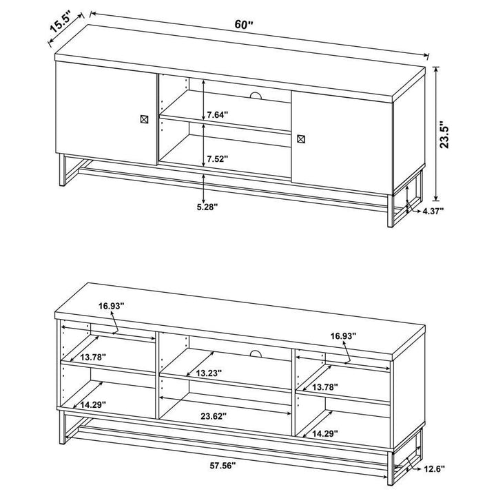 Myles - 2 Door Engineered Wood TV Stand - Rustic Oak TV Stand modern furniture Contempo Furniture