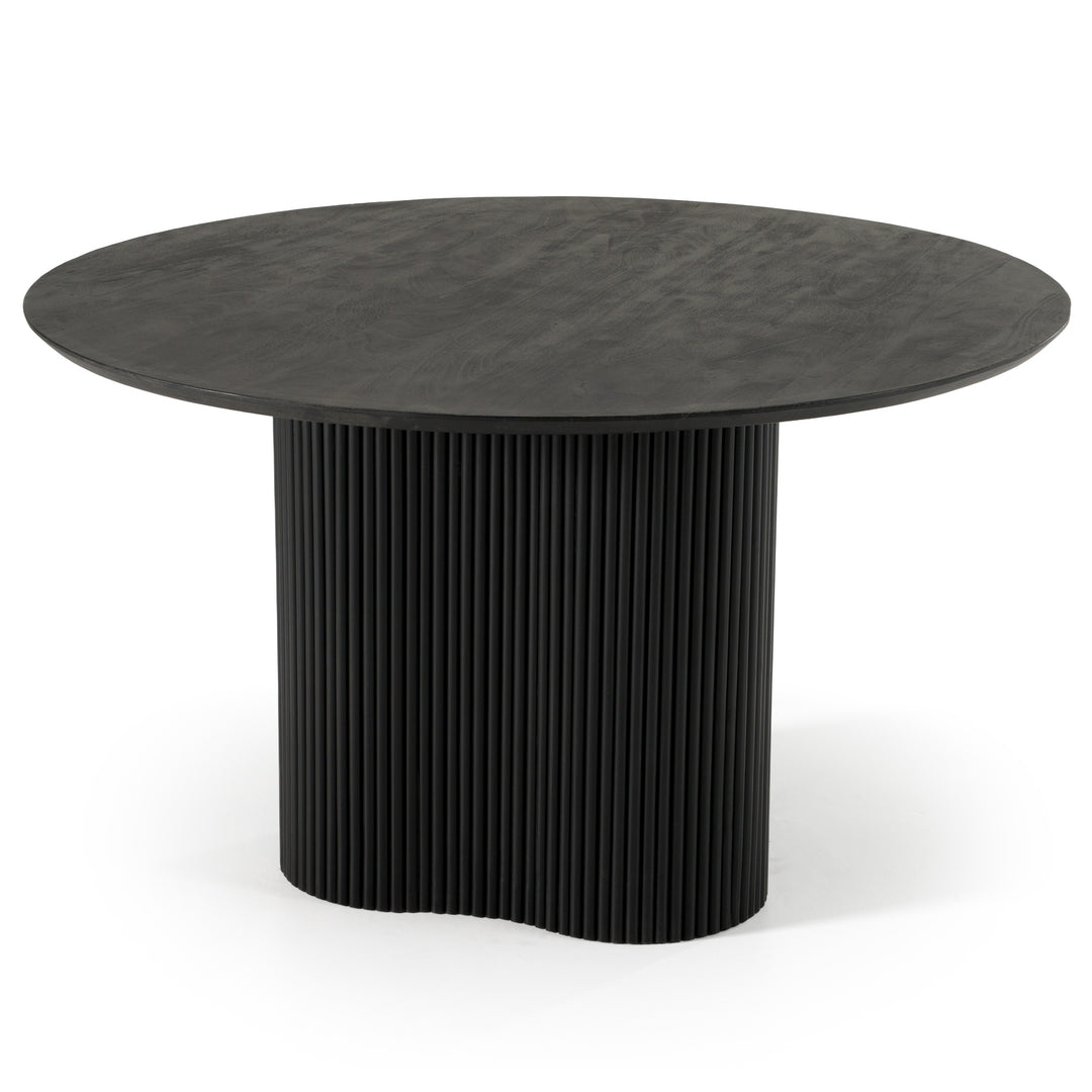 Myra - Modern Black Wood Round Dining Table